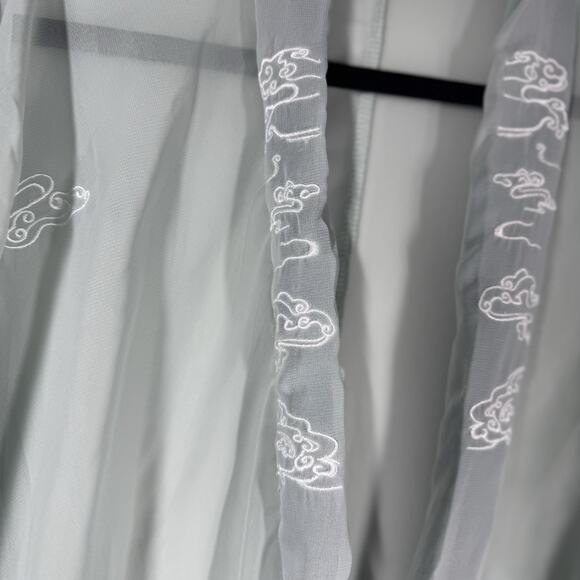 Asian Embroidered Chinese Hanfu Sheer Outer Robe M Cosplay Costume Kimono Jacket - Picture 12 of 16